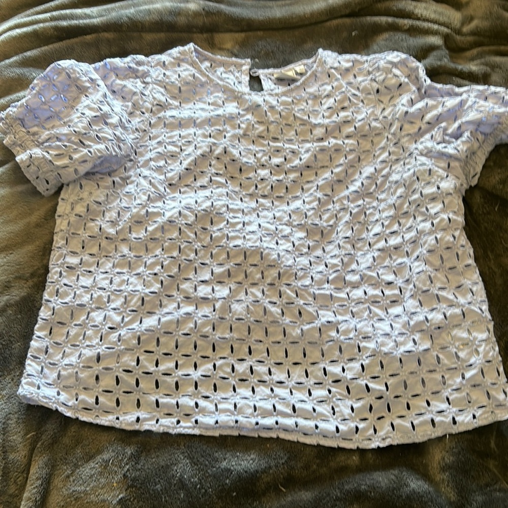 Purple lace Top with puff sleeves